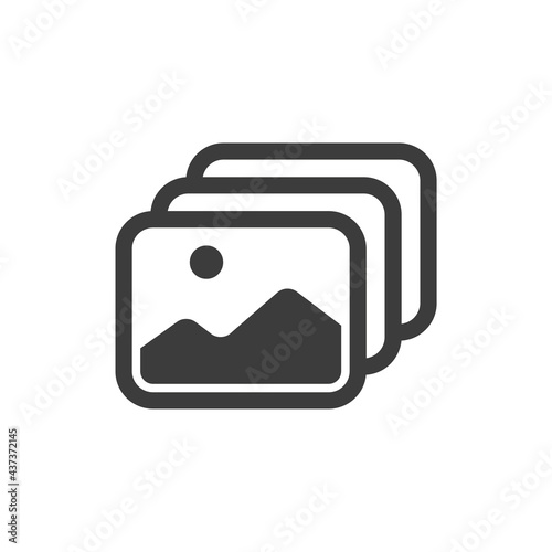 Photo gallery icon. Album, image archive symbol for web and mobile UI design, photo apps.