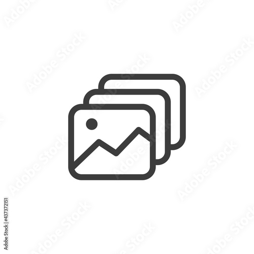 Photo gallery icon. Album, image archive symbol for web and mobile UI design, photo apps.