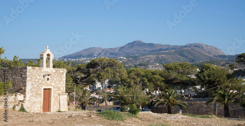 Sacred Ekaterina s church. Fortezz s fortress.Rethymno. Island of Crete