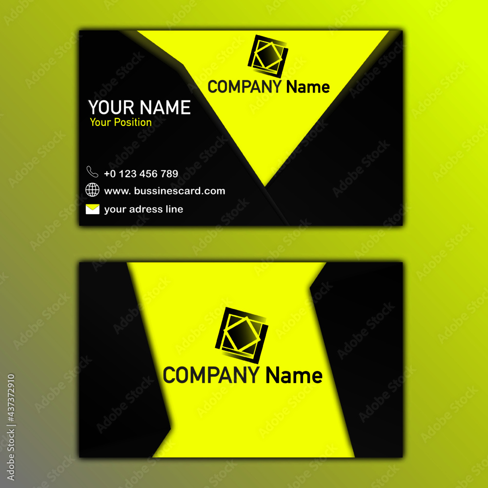 Obraz premium Bussines Card Name Yellow Black