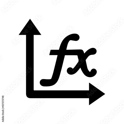 Fx math science vector icon Black version