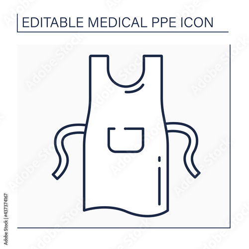 Apron line icon. Personal protective equipment. Special equipment for surgeons. Medical PPE concept. Isolated vector illustration. Editable stroke