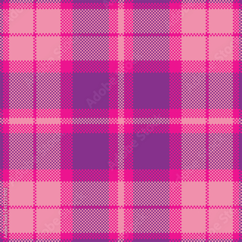 Pixel background vector design. Modern seamless pattern plaid. Square texture fabric. Tartan scottish textile. Beauty color madras ornament.