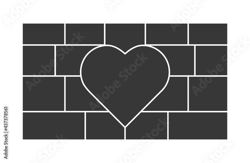 Heart photo collage frames template. Family photo collage frames template for interior design. Vector collage layout for photo montage. Template with 18 fields. Wall family template.