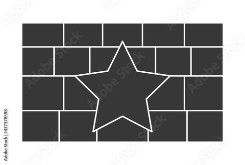 Star photo collage frames template. Family photo collage frames template for interior design. Vector collage layout for photo montage. Template with 21 fields. Wall family template.