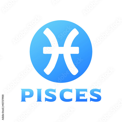 Pisces Icon Zodiac Symbols. Illustration Sign Astrology Stars Constellations Design Horoscope. 