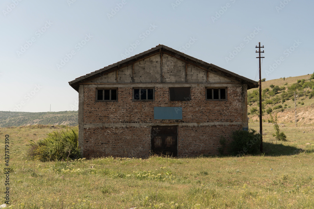 old building with brick walls.Abandoned old building with brick walls.Abandoned