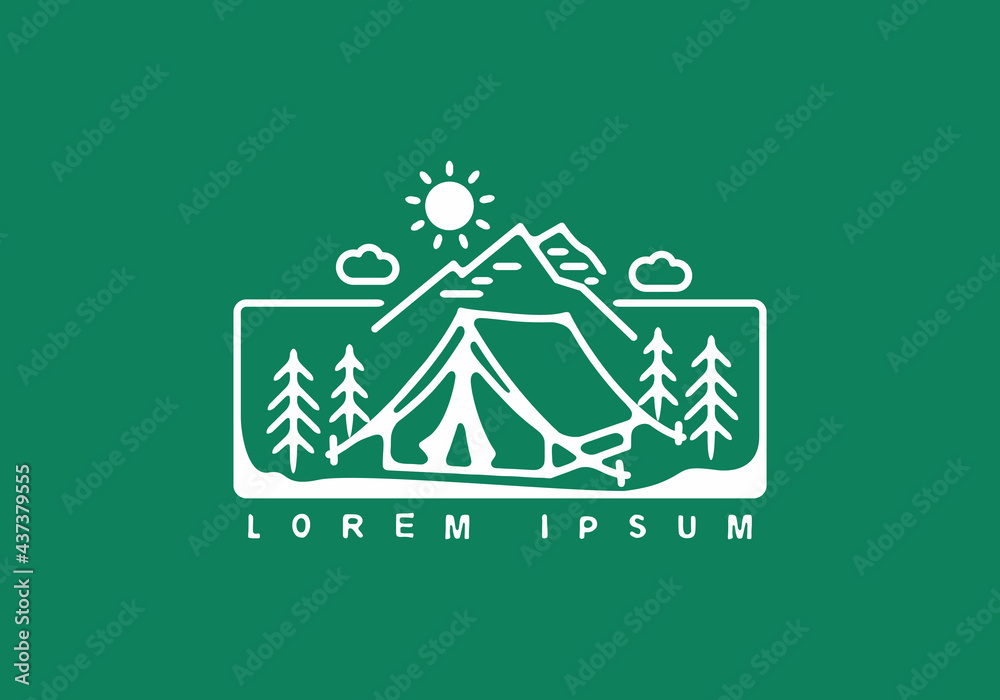 White green of camping badge