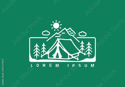White green of camping badge