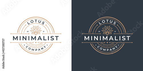 Beauty lotus flower logo design template. Luxury logo for beauty salon, spa and yoga.