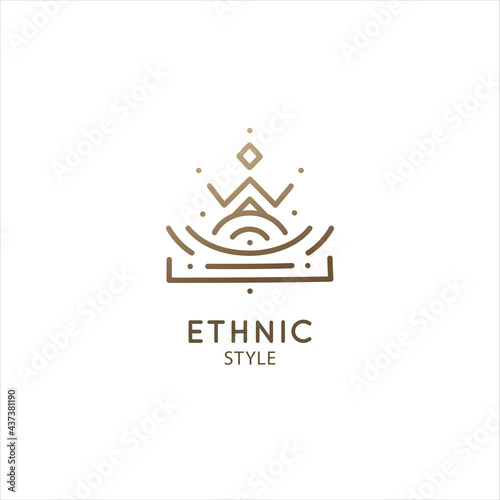 Vector logo of geometric elements template. Squire sacred symbol. Outline icon of abstract shapes