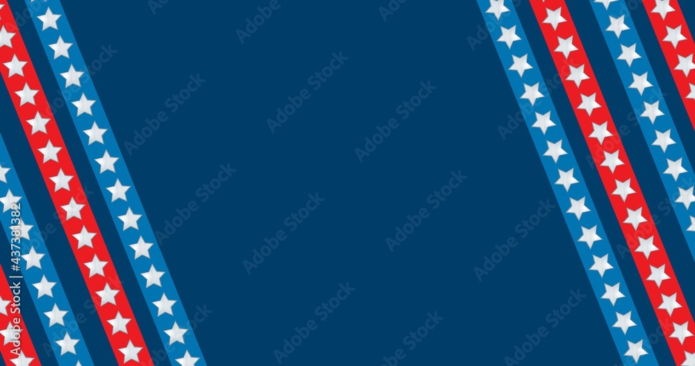 Composition of american flag decorated stars on blue background Composition of american flag decorated stars on blue background