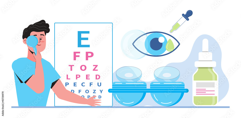 Contact lens concept vector for web, app, landing page.