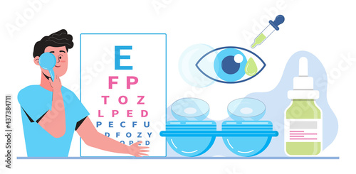 Contact lens concept vector for web, app, landing page.