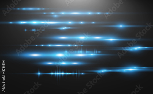 Light blue vector special effect. Glowing beautiful bright lines on a dark background. 
