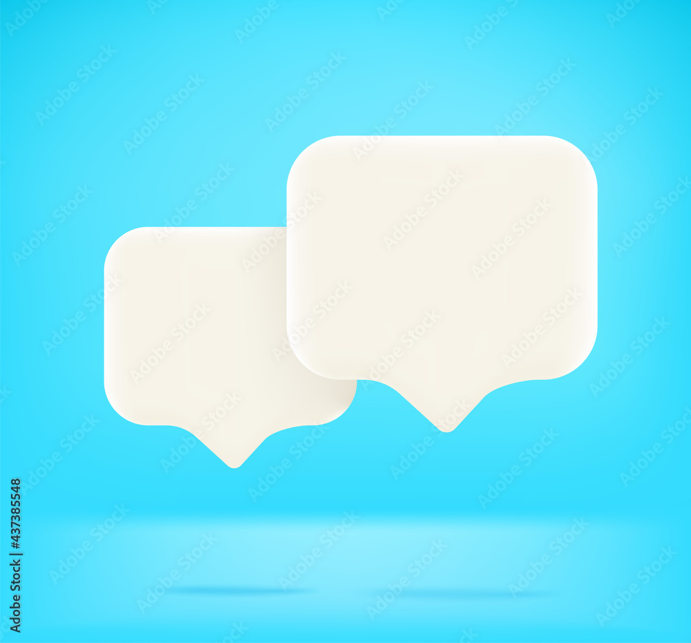 Two speech balloons with copy space. Dialog concept on blue background Two speech balloons with copy space. Dialog concept on blue background