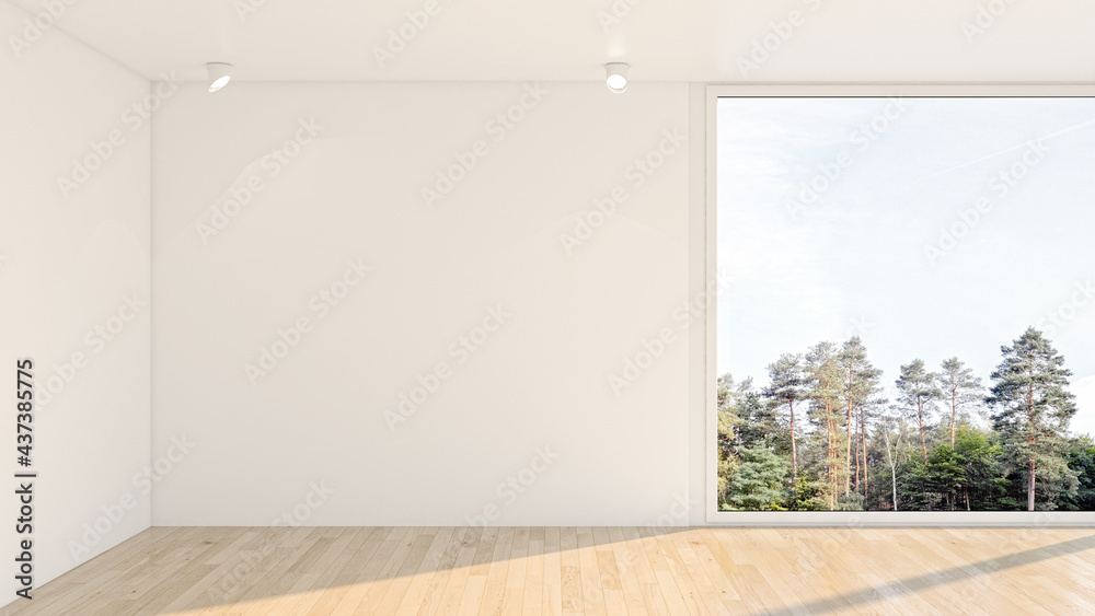 Obraz premium Illustration 3D rendering large luxury modern bright interiors Living room mockup computer digitally generated image