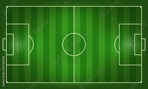 Football field vector illustration. Top view