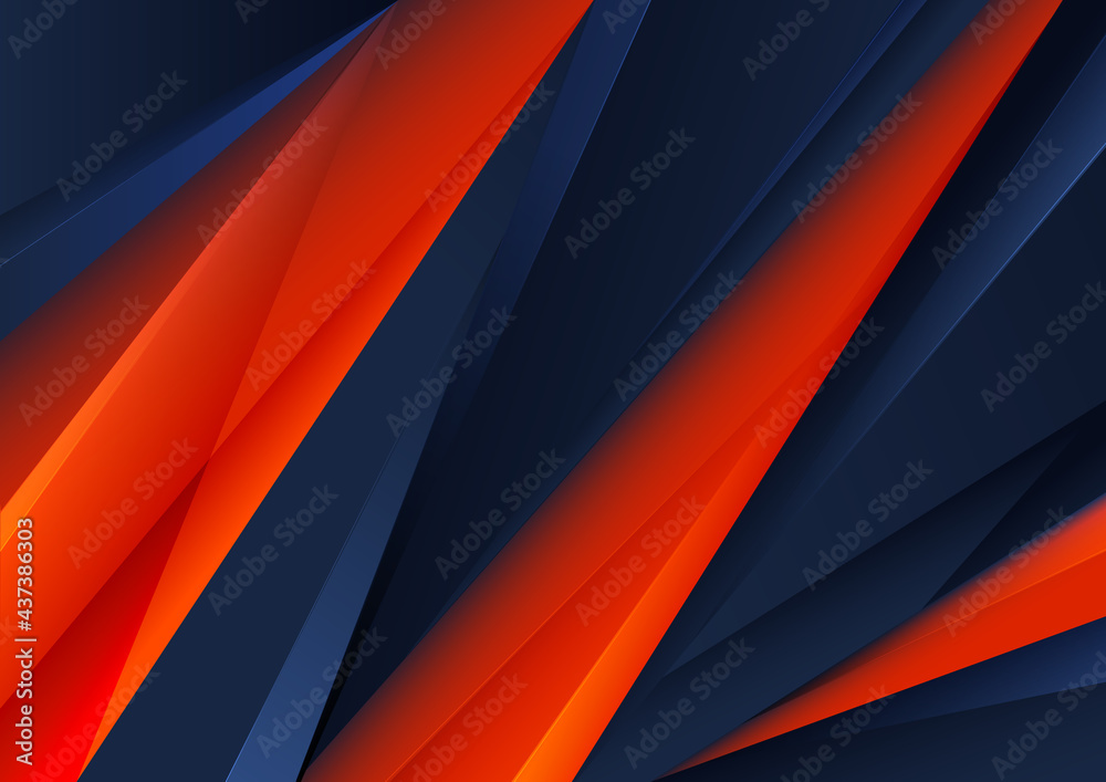 Fototapeta premium Abstract background with red and blue gradient triangles overlapping.