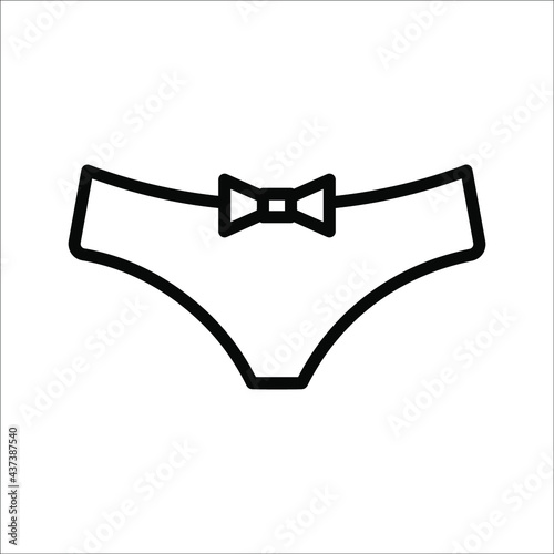 Panties icon vector illustration. Womans underwear symbol isolated on white background. color editable