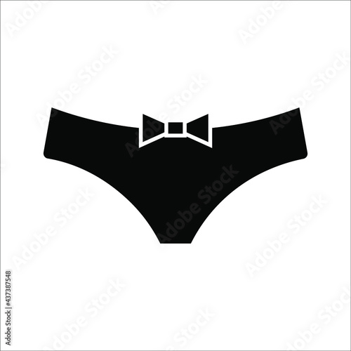 Panties icon vector illustration. Womans underwear symbol isolated on white background. color editable