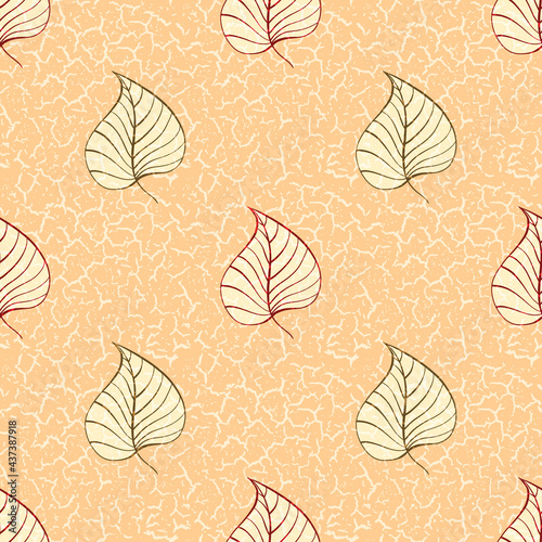 Autumn leaves vector seamless pattern.