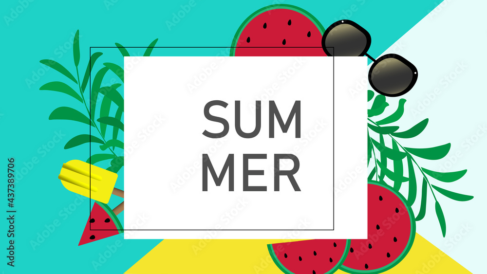 Fototapeta premium Tropical summer background vector