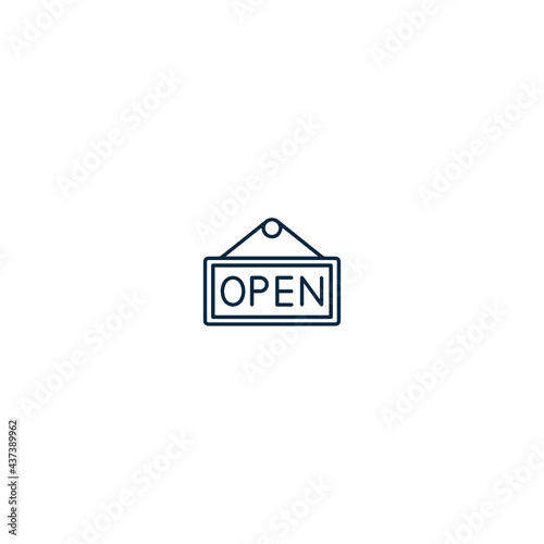 Open sign board icon- outline 