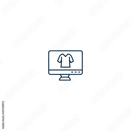 Online shopping outline icon