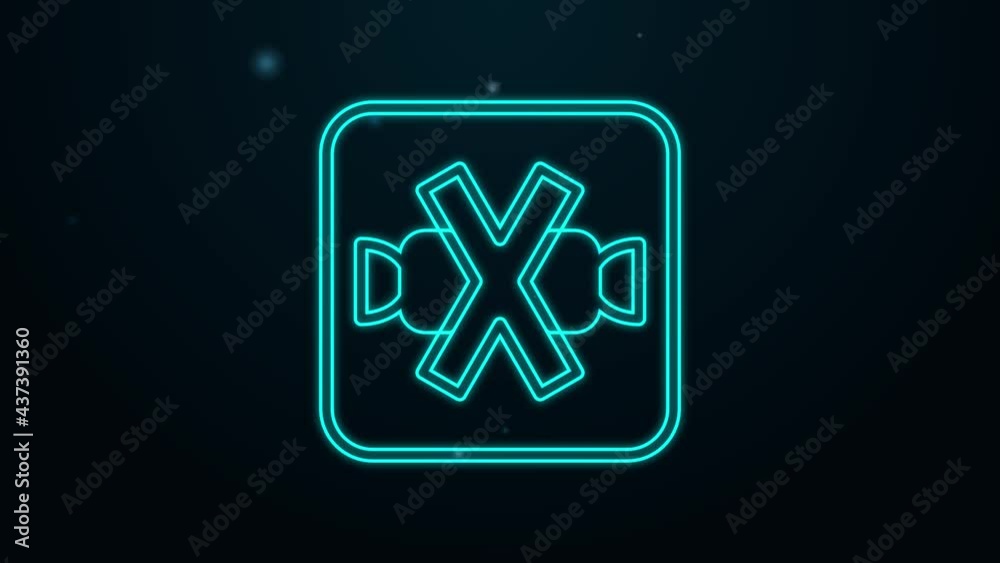 Glowing neon line No sweets and candies prohibition icon isolated on black background. No candy forbidden symbol. 4K Video motion graphic animation Glowing neon line No sweets and candies prohibition icon isolated on black background. No candy forbidden symbol. 4K Video motion graphic animation