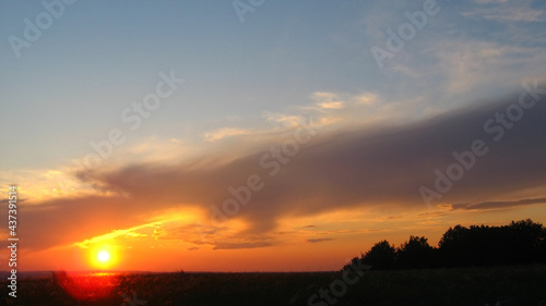 Sunset in a valley