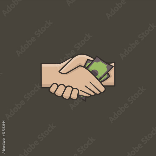 Bribe handover vector illustration for Anti-Corruption Day on December 9