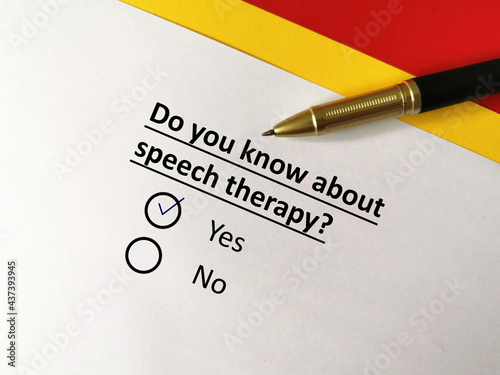 Questionnaire about therapy