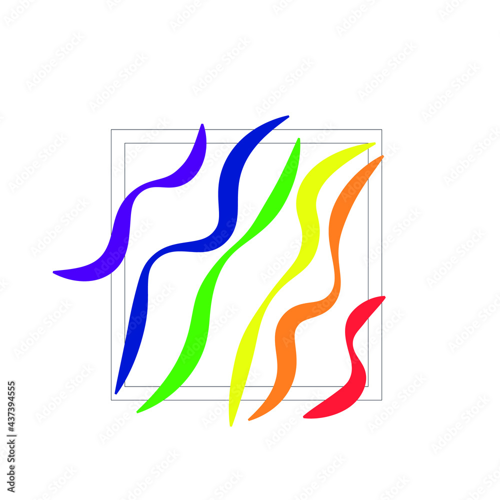 Fototapeta premium vector with rainbow lines. flat image of curved lines