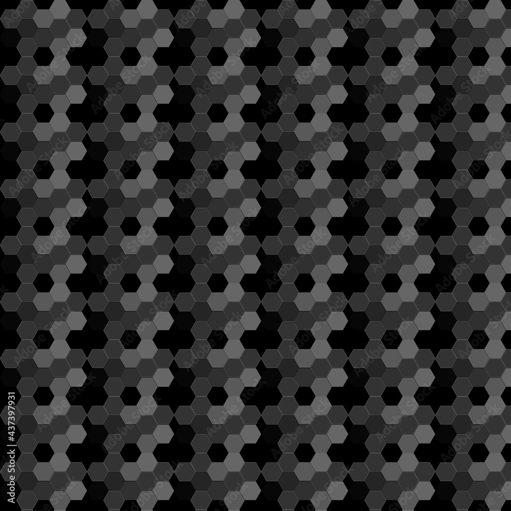 Seamless Black and gray Hexagon Pattern Background Seamless Black and gray Hexagon Pattern Background