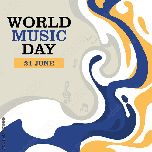 World music day vector template. Design for banner, greeting card, poster, background or print. eps 10
