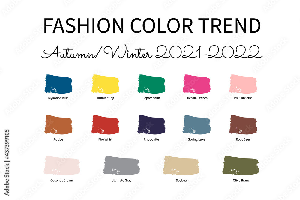 Fashion Color Trend Autumn Winter 2021 - 2022. Trendy colors palette ...