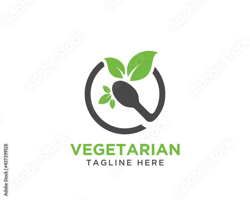 vegetarian , vegan design simple vector template