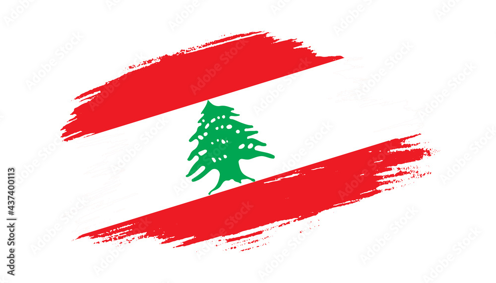 Patriotic of Lebanon flag in brush stroke effect on white background Patriotic of Lebanon flag in brush stroke effect on white background