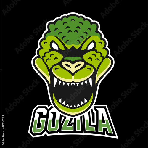 Godzila sport or esport gaming mascot logo template  for your team