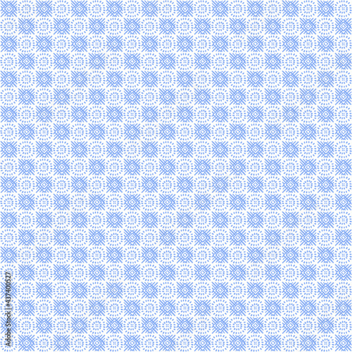 Seamless Geometric Pattern in Frosty Blue color in Tribal Style. High quality illustration for textile, wrapping, fabric, linen, clothes, apparel. Hand drawn watercolor surface design