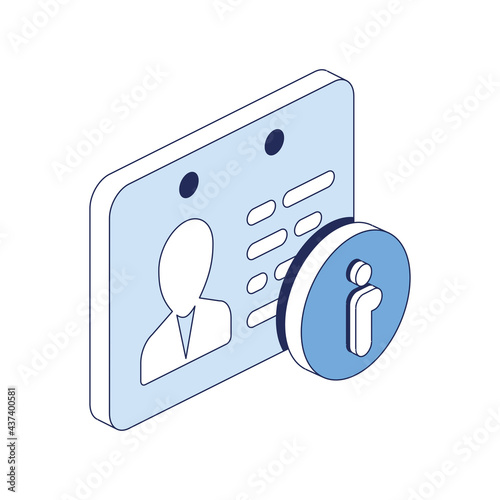 Badge keeper vector 3d line isometric, color web icons, new flat style. Creative design idea for infographics.