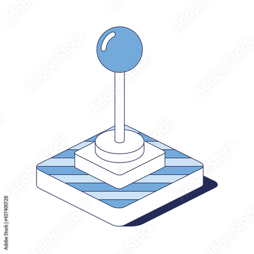Handle control game. Vector 3d line isometric, color web icons, new flat style. Creative design idea for infographics.
