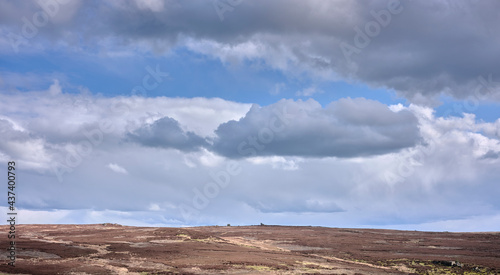 Wide, cloudy sky over North Yorkshire moorland © Fencewood studio