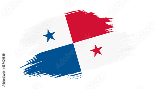 Patriotic of Panama flag in brush stroke effect on white background