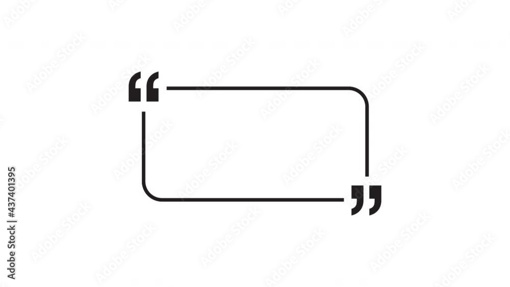 Quote speech bubble. Message frame animation. Alpha channel 4k footage Quote speech bubble. Message frame animation. Alpha channel 4k footage