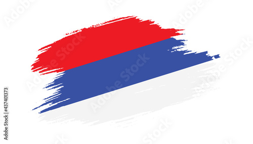 Patriotic of Republika Srpska flag in brush stroke effect on white background
