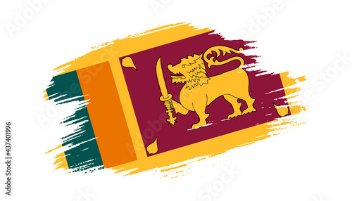 Patriotic of Sri Lanka flag in brush stroke effect on white background