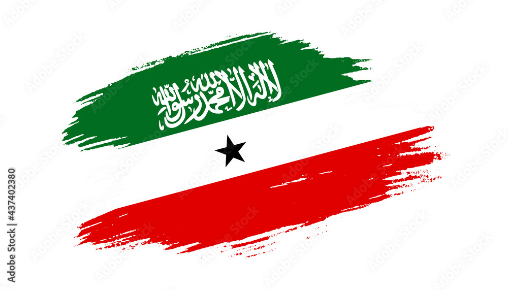 Patriotic of Somaliland flag in brush stroke effect on white background Patriotic of Somaliland flag in brush stroke effect on white background