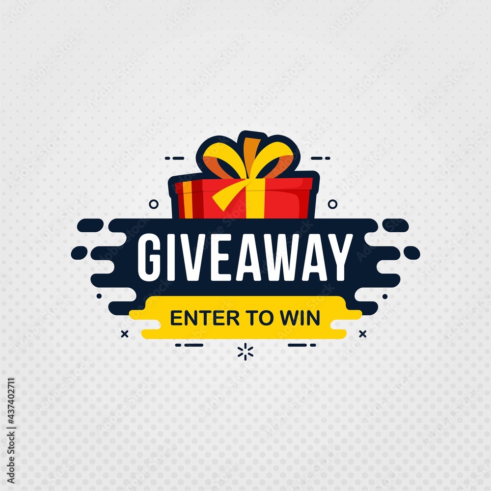 Giveaway and enter to win banner sign design template